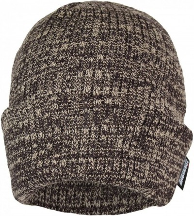 Skullies & Beanies Classic Thinsulate Ribbed Cable Knit Beanie Hat- Warm Acrylic Cuff Winter Cap - Brown - CK1868LHX5M $11.85