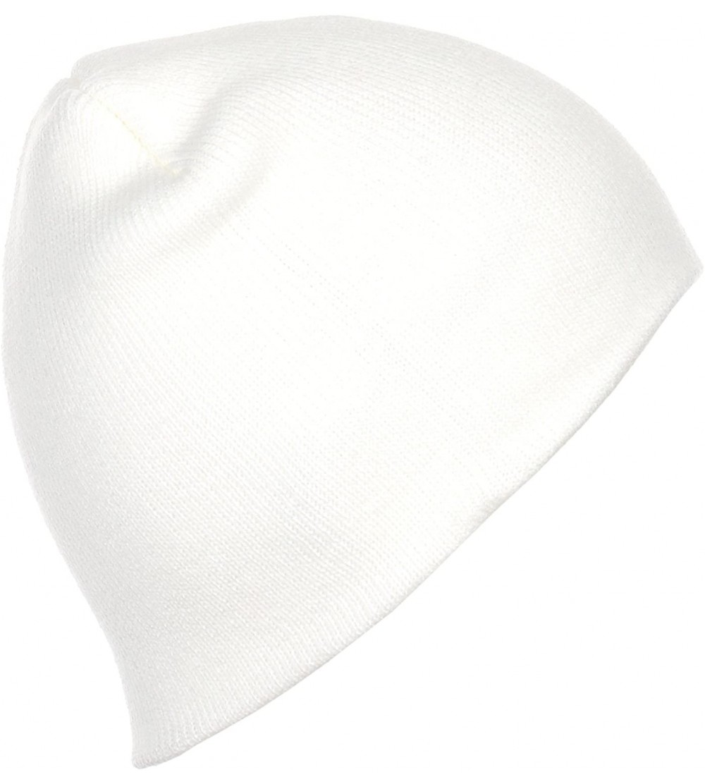 Skullies & Beanies Thick Plain Knit Beanie Slouchy Cuff Toboggan Daily Hat Soft Unisex Solid Skull Cap - White - C3188ZCZ8SO ...