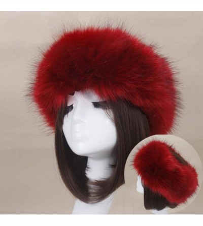 Cold Weather Headbands Women's Faux Fur Headband Soft Winter Cossack Russion Style Hat Cap - Khaki - CV18L8K9KXZ $10.32