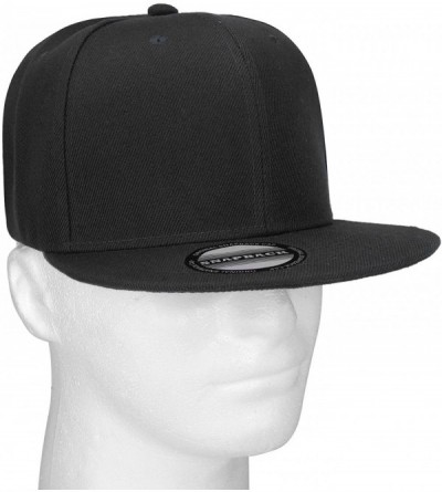 Baseball Caps Classic Snapback Hat Cap Hip Hop Style Flat Bill Blank Solid Color Adjustable Size - 2pcs Black & Woodland - CQ...