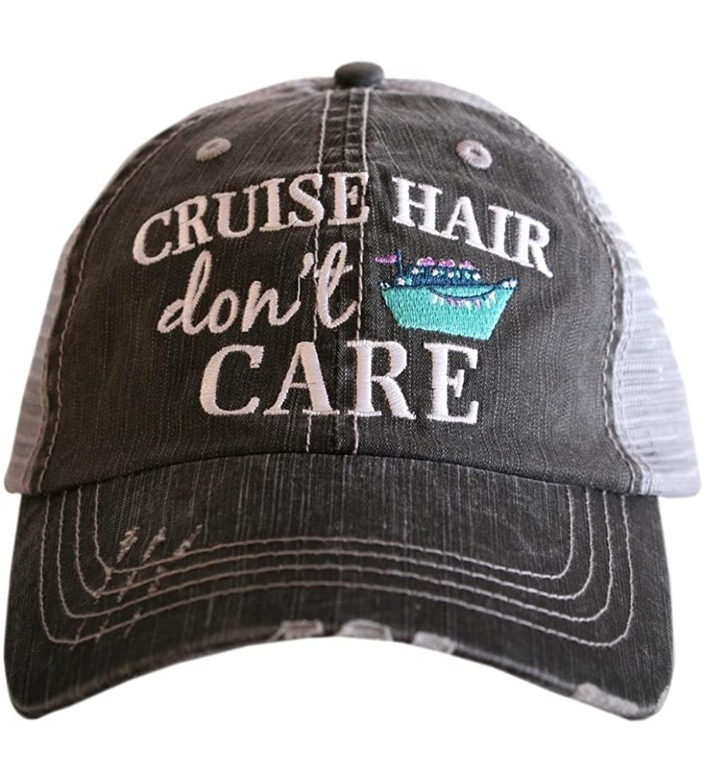 Baseball Caps Cruise Hair Don't Care Baseball Hat - Trucker Hat for Women - Stylish Cute Ball Cap - Mint - CC180YAYEAD $22.86