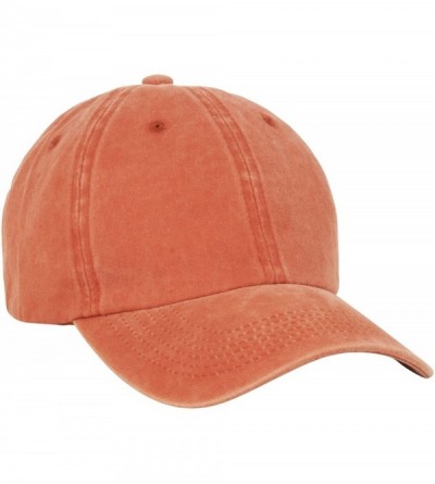 Baseball Caps Unstructured Adjustable Dad Hat w/Buckle - Orange - CE18E9HNRDO $9.88