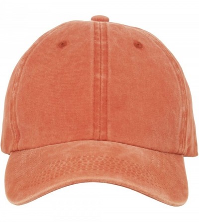 Baseball Caps Unstructured Adjustable Dad Hat w/Buckle - Orange - CE18E9HNRDO $9.88