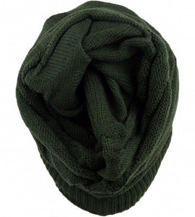 Skullies & Beanies Women's Casual Knit Multi Purpose Winter Thick Warm Slouchy Headwrap Beanie Cap Hat - Olive - CX12506FZDH ...