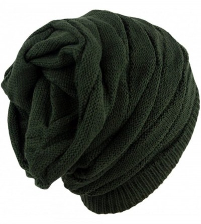 Skullies & Beanies Women's Casual Knit Multi Purpose Winter Thick Warm Slouchy Headwrap Beanie Cap Hat - Olive - CX12506FZDH ...