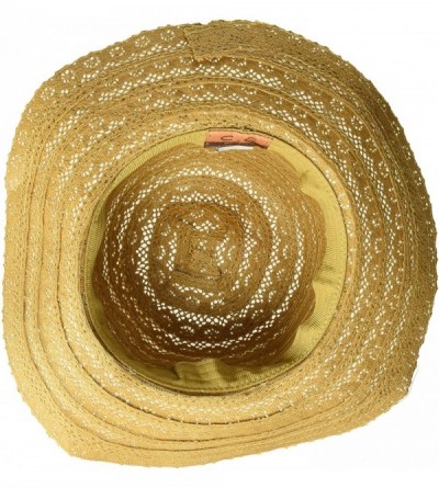 Sun Hats Open Knit Brown Braided Trim Vented Cotton Beach Sun Hat - Coffee - CK12CAFWR5T $17.45