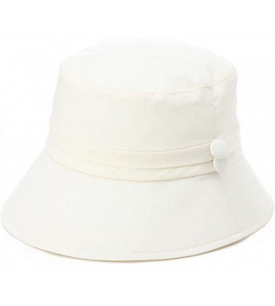 Bucket Hats Bucket Cord Sun Summer Beach Hat Wide Brim for Women Foldable UPF 50+ - 89024_beige - CS17YX7QR5R $18.84