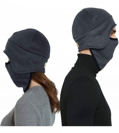 Skullies & Beanies Fleece 2 in 1 Hat/Headwear-Winter Warm Earflap Skull Mask Cap Outdoor Sports Ski Beanie for Men&Women - C2...