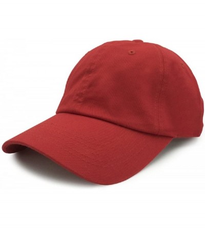 Baseball Caps Washed Cotton Dad Cap - Red - CG18722L9ZL $20.55