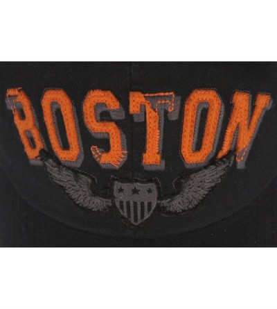 Baseball Caps Boston Pattern Logo Fashion Sports Design Ball Cap Baseball Hat Truckers - Black - C312HPKRQ01 $17.01