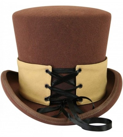 Cowboy Hats Steampunk Corset Laced Reversible Hatband - Short - Brown/Tan - CS18O076TMD $29.20