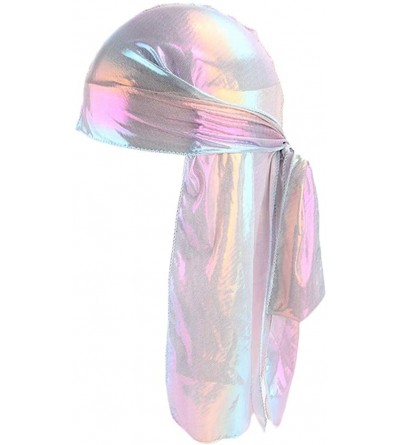 Skullies & Beanies Unisex Men Women's Fashion Velvet Bandana Hat Durag Rag Tail Headwrap Headwear - Pink 2 - CX18THXCMOU $14.59