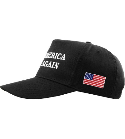 Baseball Caps Make America Great Again Our President Donald Trump Slogan with USA Flag Cap Adjustable Baseball Hat Red - CD12...