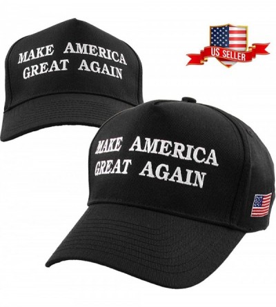 Baseball Caps Make America Great Again Our President Donald Trump Slogan with USA Flag Cap Adjustable Baseball Hat Red - CD12...