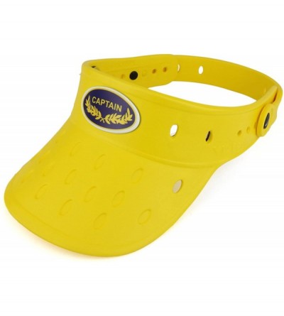 Visors Captain Snap Charm Floatable Adjustable Summer Visor Hat - Yellow - CA18EYCSSNT $35.99