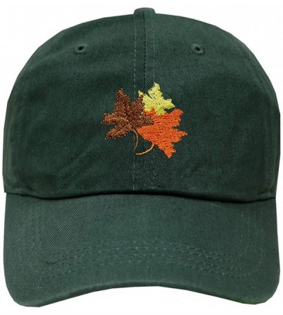 Baseball Caps Fall Leaves Cotton Baseball Dad Caps - Multi Colors - Hunter Green - C218IZ048RR $26.68