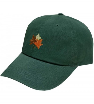 Baseball Caps Fall Leaves Cotton Baseball Dad Caps - Multi Colors - Hunter Green - C218IZ048RR $9.62