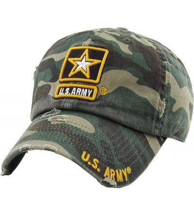 Baseball Caps US Army Official Licensed Premium Quality Only Vintage Distressed Hat Veteran Military Star Baseball Cap - C118...