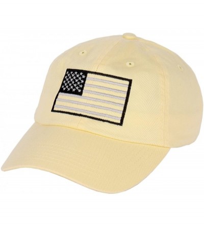 Baseball Caps USA American Flag Baseball Cap Military Army Operator Adjustable Hat - Yellow - CP129AQ838L $15.27
