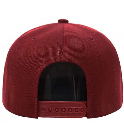 Baseball Caps Flat Visor Snapback Hat Blank Cap Baseball Cap - Burgundy - CV186322YGY $11.62