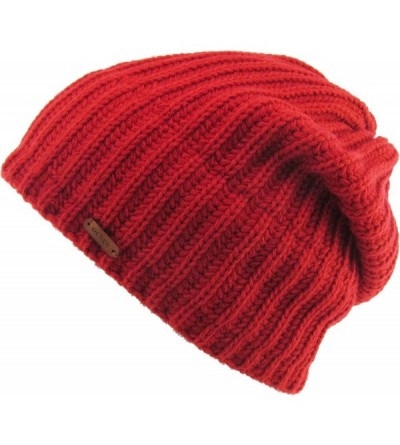 Skullies & Beanies Super Warm Slouchy Fleeced Long Beanie Warm Fur Lined Winter Knit Hat Thick Skull Cap - CD18GL6NDDK $10.48