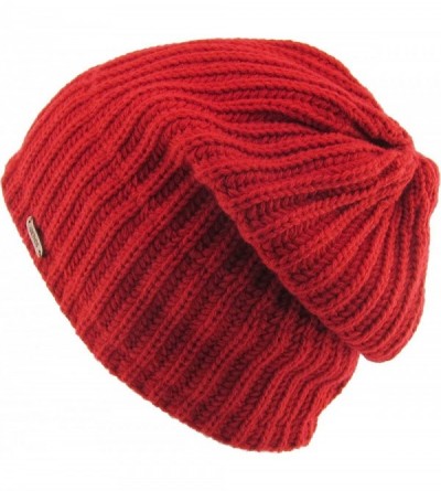 Skullies & Beanies Super Warm Slouchy Fleeced Long Beanie Warm Fur Lined Winter Knit Hat Thick Skull Cap - CD18GL6NDDK $10.48
