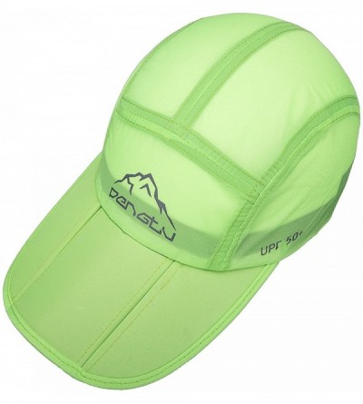 Sun Hats UPF50+ Protect Sun Hat Unisex Outdoor Quick Dry Collapsible Portable Cap - B1-fluorescent Green - CQ182TK9NSS $14.58