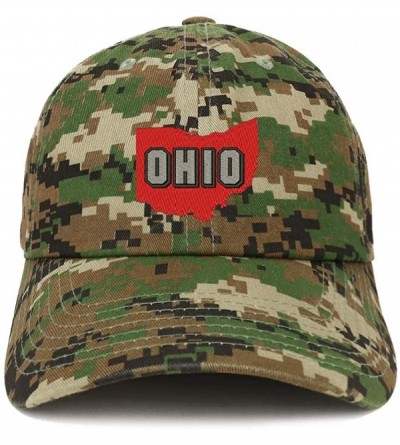 Baseball Caps Ohio State Embroidered Unstructured Cotton Dad Hat - Digital Green Camo - C618S06MHCA $17.14