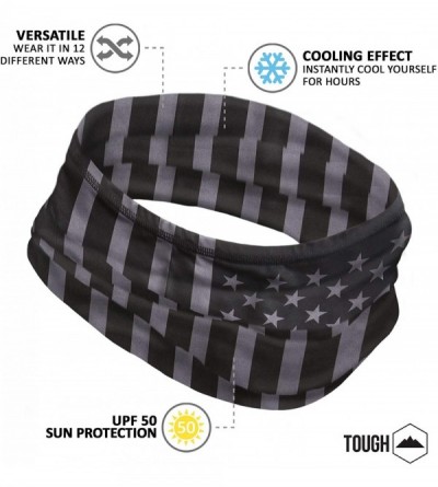 Headbands Cooling Gaiter Bandana Headband Scarf - US Flag - Gray - C818RSGX5YQ $10.78