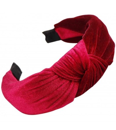 Headbands Women Velvet Bow Knot Hairband Cute Hair Accessories Hair Head Hoop Headband - Red - CG18U834GEN $11.09