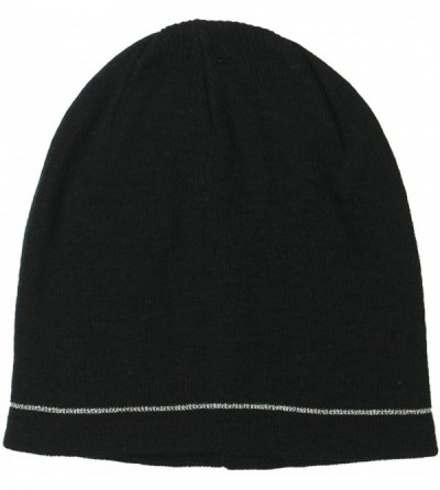 Skullies & Beanies Mens Reflective Marled Beanie Hat - Black - CF18GWSS09Q $10.17