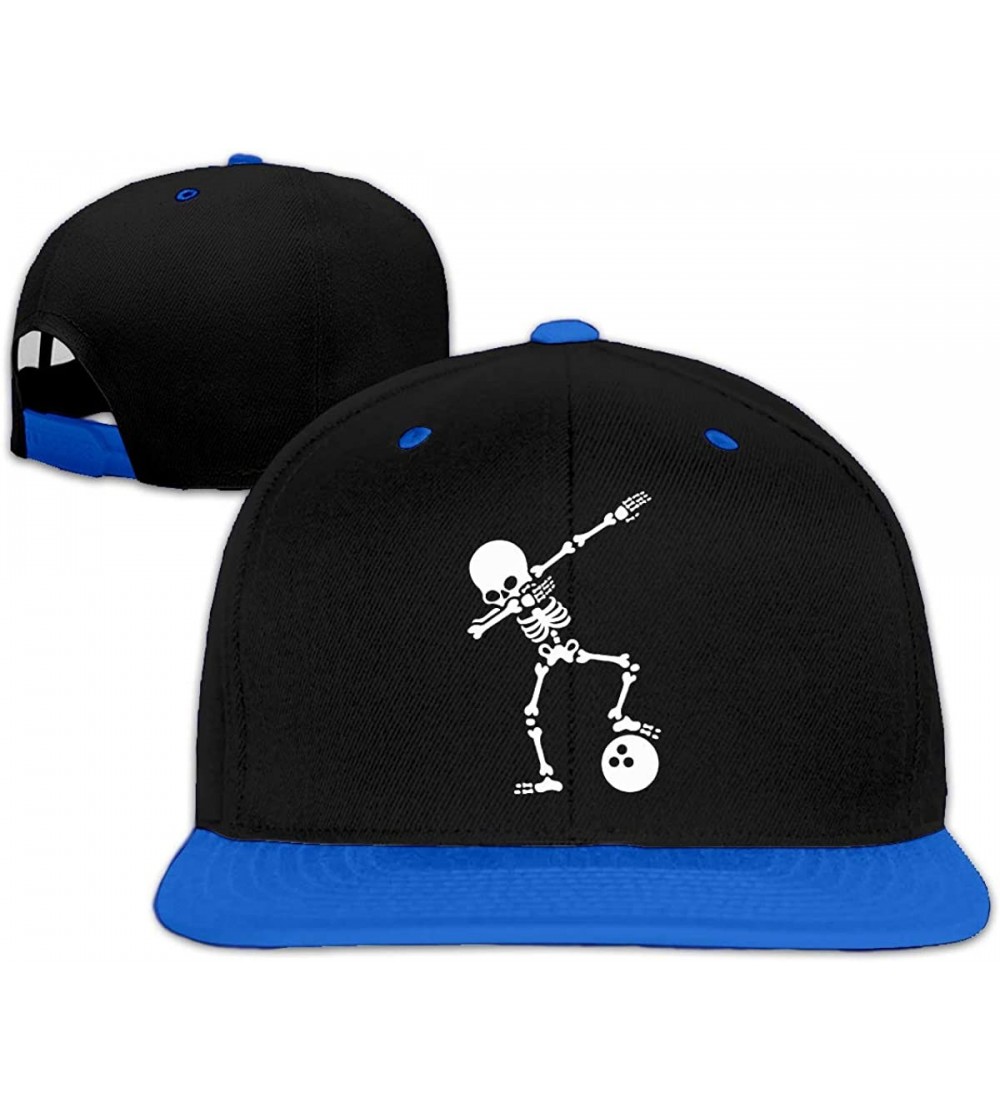 Baseball Caps Skeleton Dabbing Bowling Ball Unisex Hip-Hop Flatbrim Snapback Caps Women Men Contrast Color Baseball Cap - Blu...