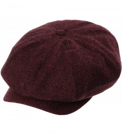 Newsboy Caps Newsboy Hat Wool Felt Simple Gatsby Ivy Cap SL3525 - Red - CD12O4NT22W $24.62