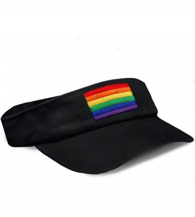 Visors Embroidered Rectangle Rainbow Visor in Black in a Bag - CM12N26WFHU $24.54