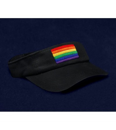 Visors Embroidered Rectangle Rainbow Visor in Black in a Bag - CM12N26WFHU $13.07