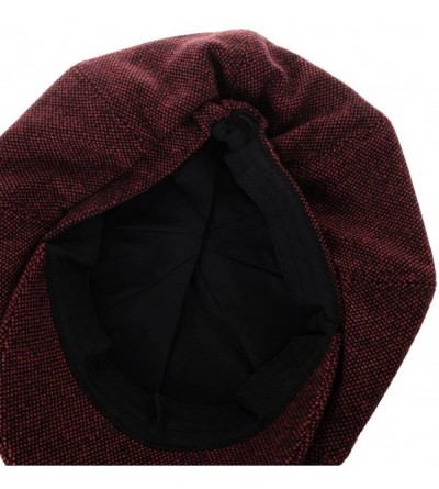 Newsboy Caps Newsboy Hat Wool Felt Simple Gatsby Ivy Cap SL3525 - Red - CD12O4NT22W $24.62