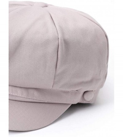 Newsboy Caps Women's Classic Solid Color Cotton Elastic Back Baker Newsboy Cabbie Cap Hat. - Grey - CD1960QTMUU $16.81