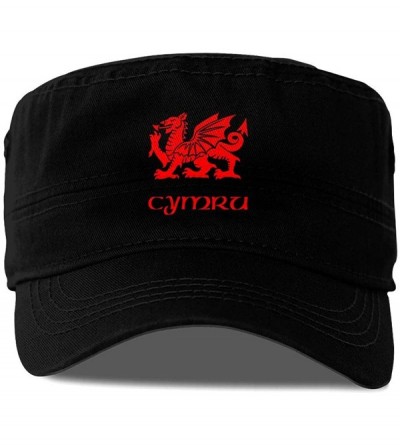 Baseball Caps Wales Welsh Dragon Yard Flag Cotton Newsboy Military Flat Top Cap- Unisex Adjustable Army Washed Cadet Cap - C5...