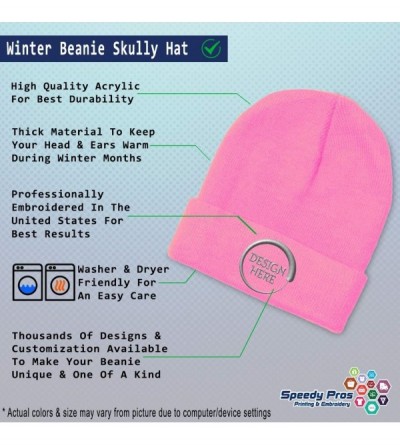 Skullies & Beanies Custom Beanie for Men & Women Barber Logo Embroidery Acrylic Skull Cap Hat - Soft Pink - CE18ZS4DMM4 $14.49