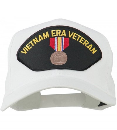 Baseball Caps Vietnam ERA Veteran Patched Solid Cotton Twill Cap - White - CK11QLM67AT $13.16