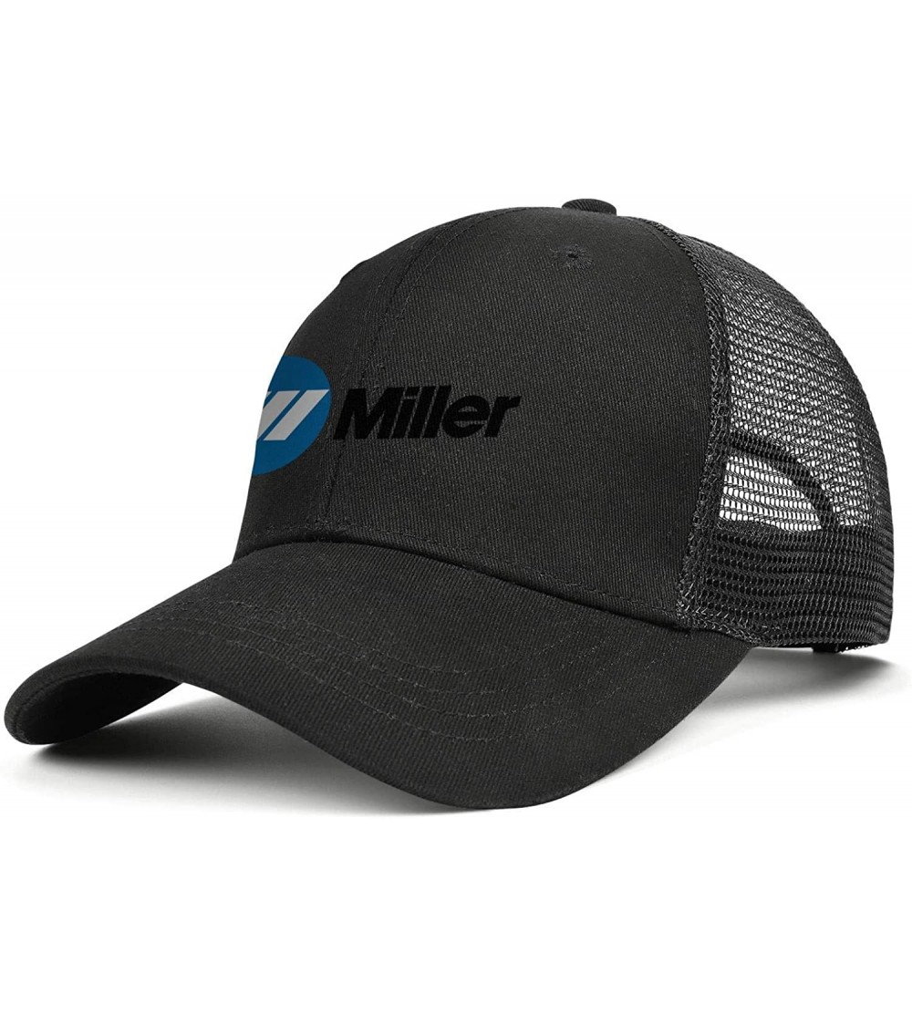 Baseball Caps Mens Miller-Electric- Baseball Caps Vintage Adjustable Trucker Hats Golf Caps - Black-217 - C118ZLEGT0Q $17.73