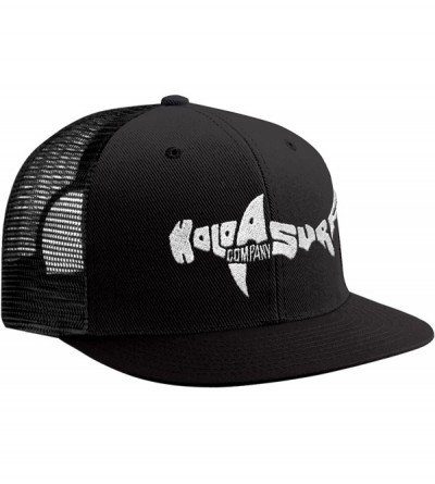 Baseball Caps Mesh Back Trucker Hats - Black/Black With White Embroidered Shark Logo - CO1240N36JL $17.61
