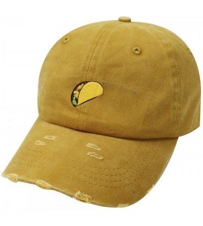 Baseball Caps Taco Emoji Cotton Baseball Cap Dad Hats - Ripped Gold Qv440 - CG18DEQER9S $23.83