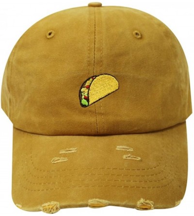 Baseball Caps Taco Emoji Cotton Baseball Cap Dad Hats - Ripped Gold Qv440 - CG18DEQER9S $23.83