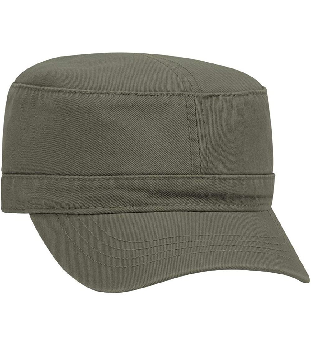 Visors Superior Garment Washed Cotton Twill Military Cap - Dk. Ol. Green - CZ187I898Z3 $13.36