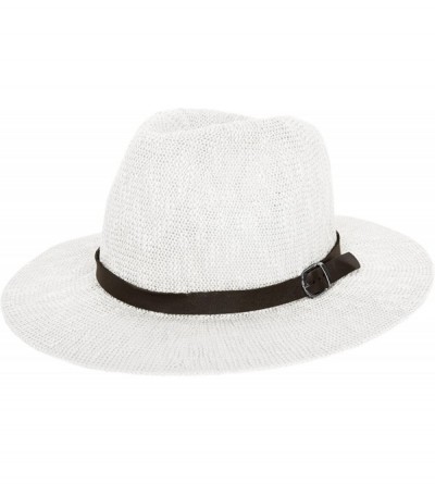 Fedoras Coral Jones Boys Floppy Straw Hat Fedora - White - CK126BIVQU9 $11.97