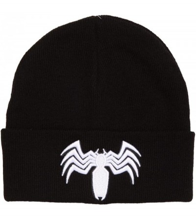 Skullies & Beanies Marvel Comics Venom Spider-Man Logo Cuffed Adult Beanie Black - CV18M0KU2SG $46.90