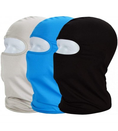 Balaclavas Balaclava Sun/uv face mask UPF 50+ ski mask Neck Gaiter face Scarf Outdoor Sports 3pack - Black+blue+grey - C318CL...