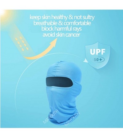 Balaclavas Balaclava Sun/uv face mask UPF 50+ ski mask Neck Gaiter face Scarf Outdoor Sports 3pack - Black+blue+grey - C318CL...