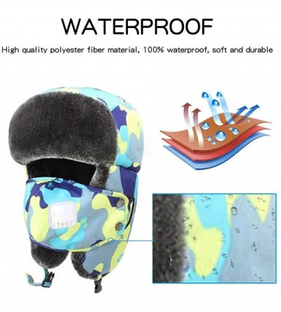 Rain Hats Unisex Winter Trooper Hat Hunting Hat for Men and Women Ushanka Ear Flap Chin Strap and Windproof Mask - C218Y8UQWQ...